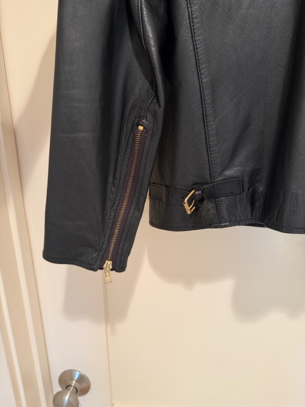 Paul Smith Black Lamb Leather Moto Jacket Men’s Medium Minimalist Biker Designer - Picture 6 of 7